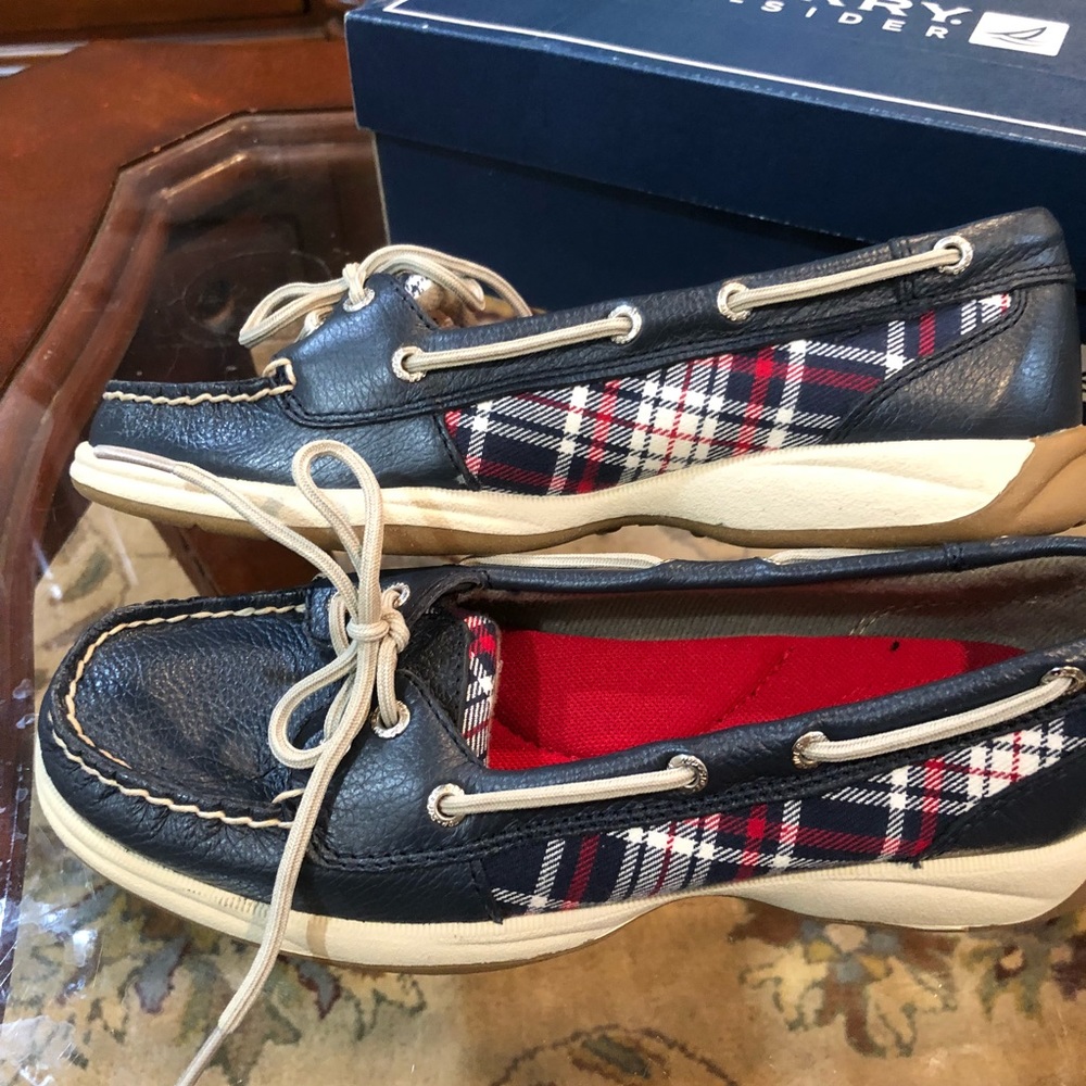 Sperry Navy & Red Plaid Top-Sider - Picture 5 of 7